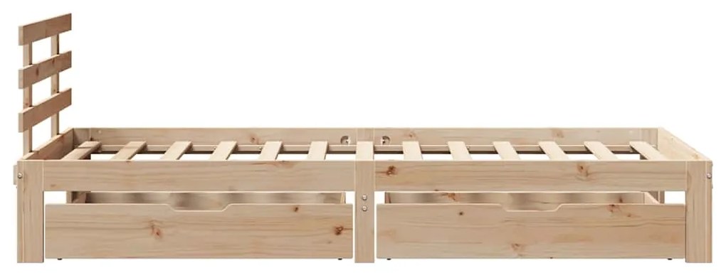Estrutura de cama c/ gavetas 100x200 cm madeira de pinho maciça