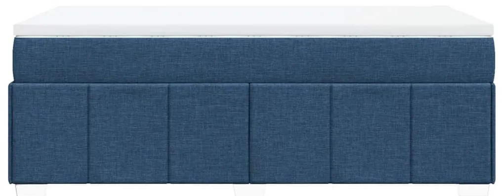 Cama com molas/colchão 80x200 cm tecido azul