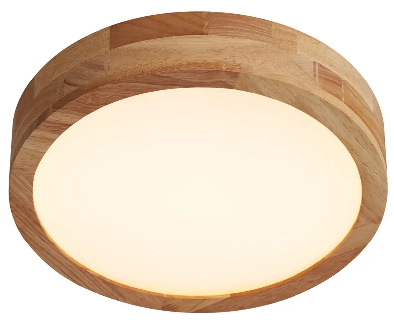 Plafon Escandinavo Madeira 30cm incl. LED Regulável - Pecker Escandinavo