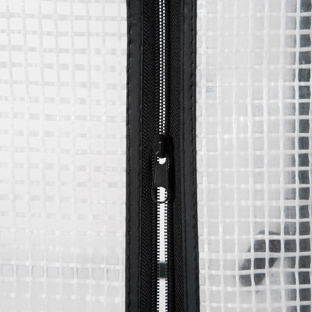 Estufa de Jardim Estufa com Porta Enrolável 8 Orifícios de Ventilação