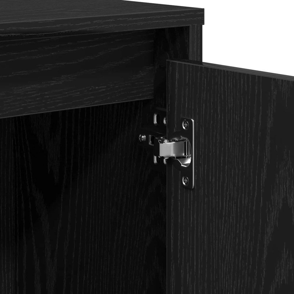 Buffet vidaXL Preto Carvalho 102x33x75 cm Madeira de engenharia