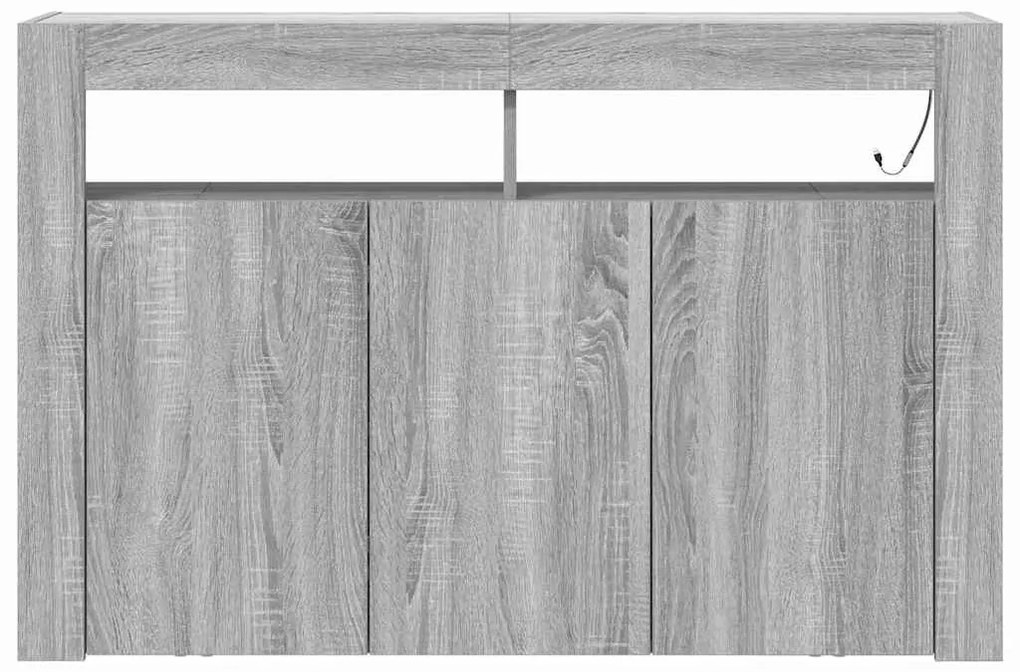 Sideboard Cinzento sonoma Madeira engenheirada 116 x 30 x 75 cm