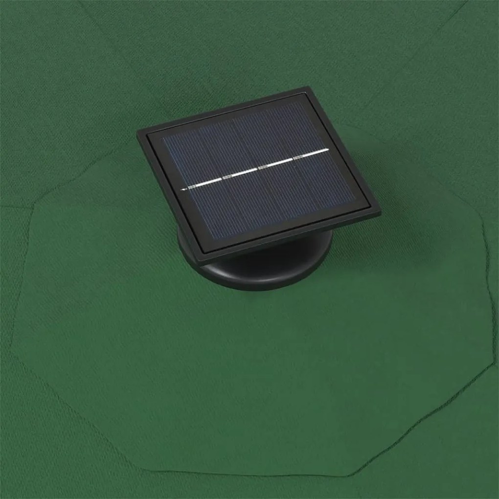 Guarda-sol para jardim de parede com luzes LED 300 cm verde