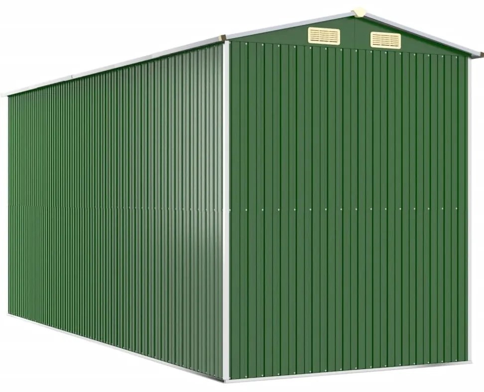 Abrigo de jardim 192x440x223 cm aço galvanizado verde