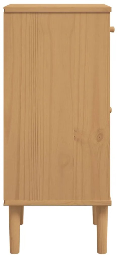 Mesa de cabeceira SENJA 40x35x80 cm pinho maciço castanho