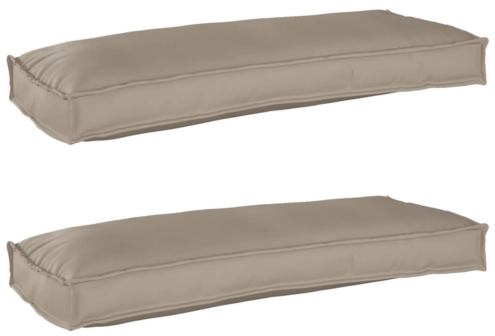 VidaXL Almofadas de Palete para Banco 2 pcs Taupe 100x40x8 cm Tecido Oxford