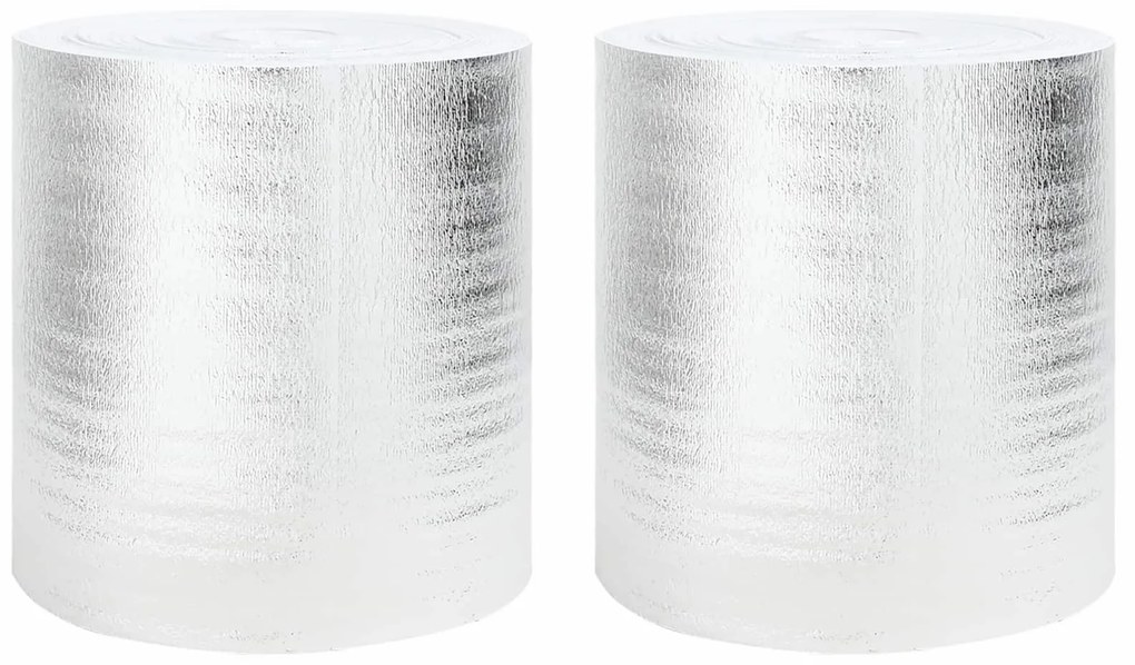 vidaXL Refletor de calor para radiador 2 pcs Prateado 25 x 0,5 m