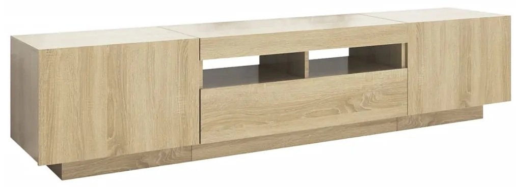 Móvel de TV com luzes LED 180x35x40 cm carvalho sonoma