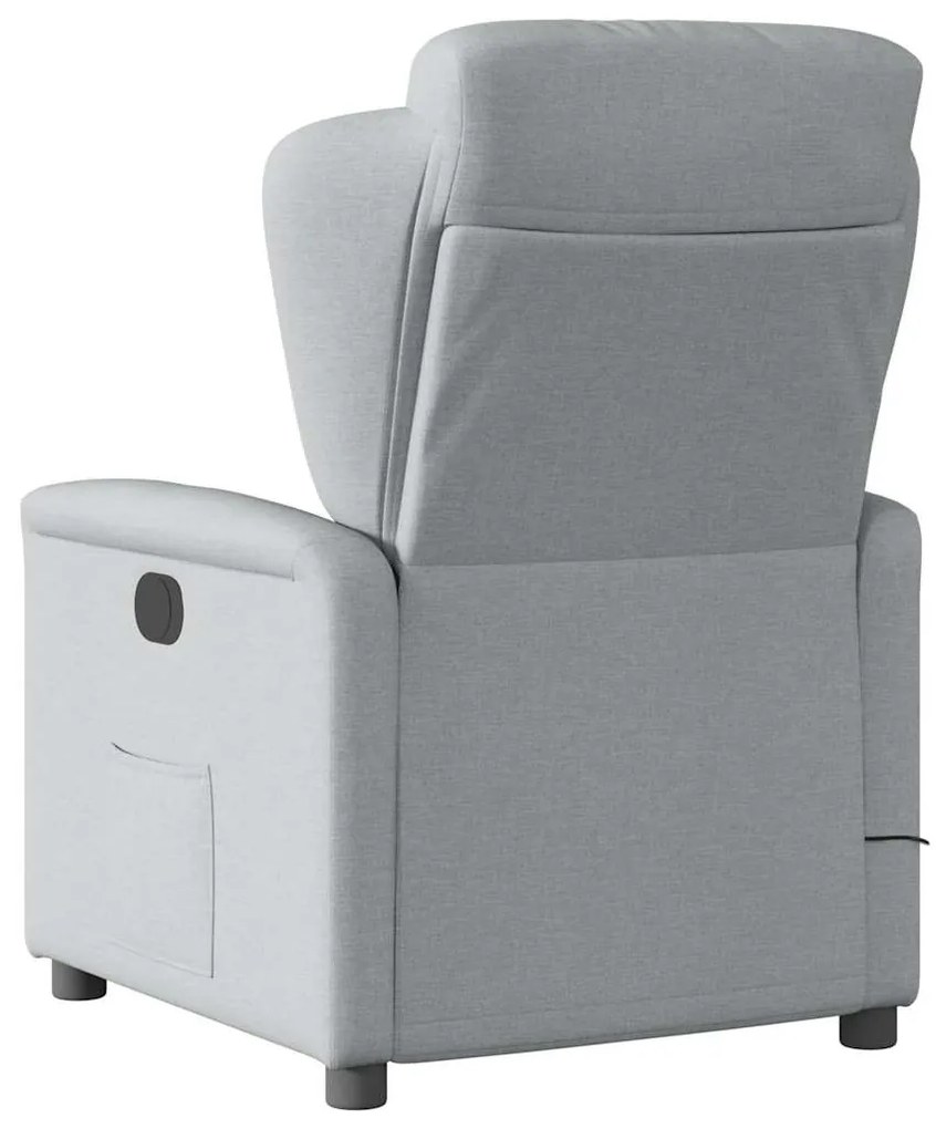 Poltrona de massagens reclinável tecido cinzento-claro