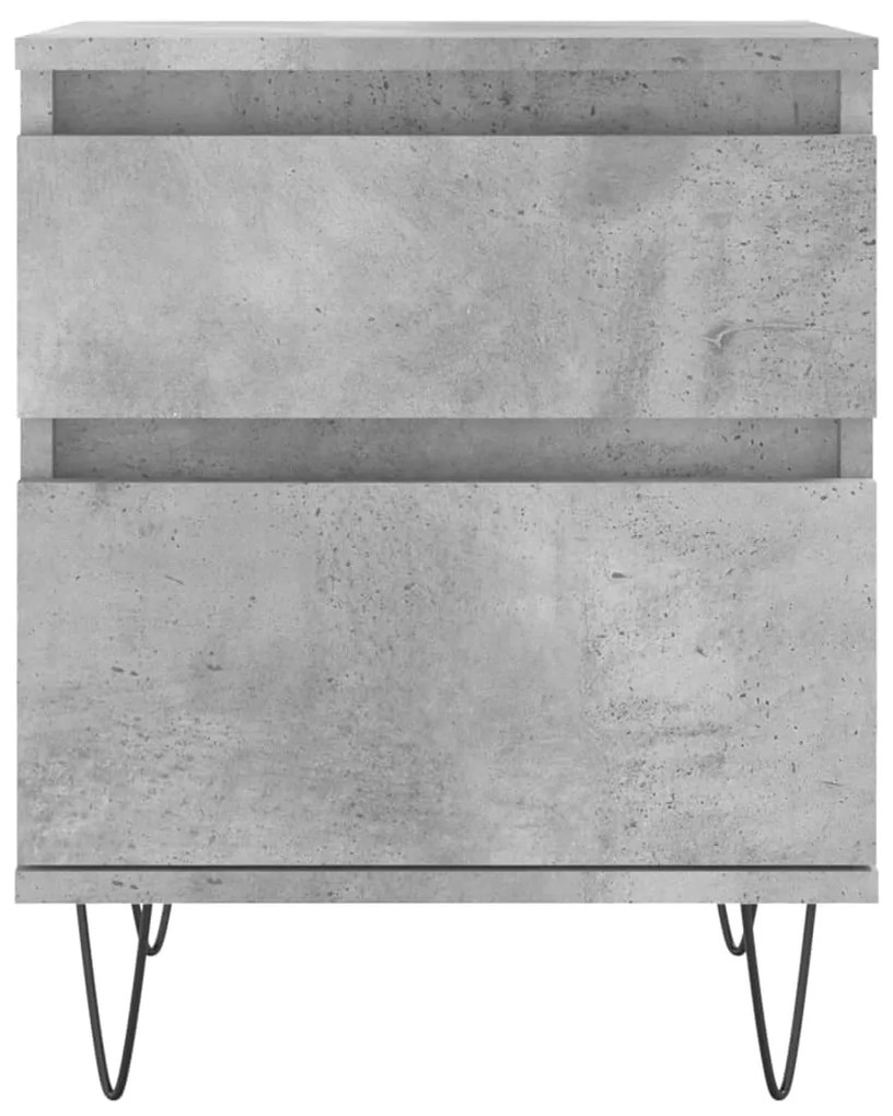 Mesa de cabeceira 40x35x50cm derivados madeira cinzento cimento