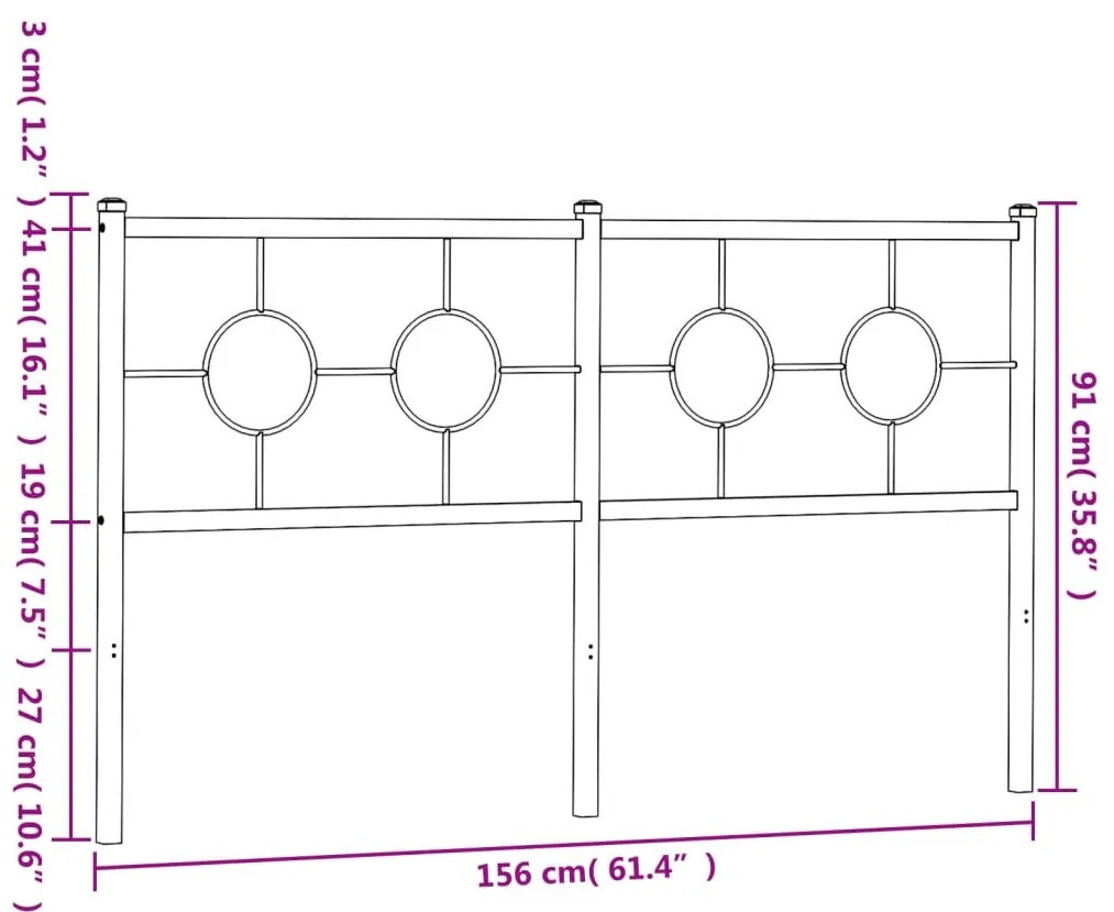 Cabeceira de cama 150 cm metal preto