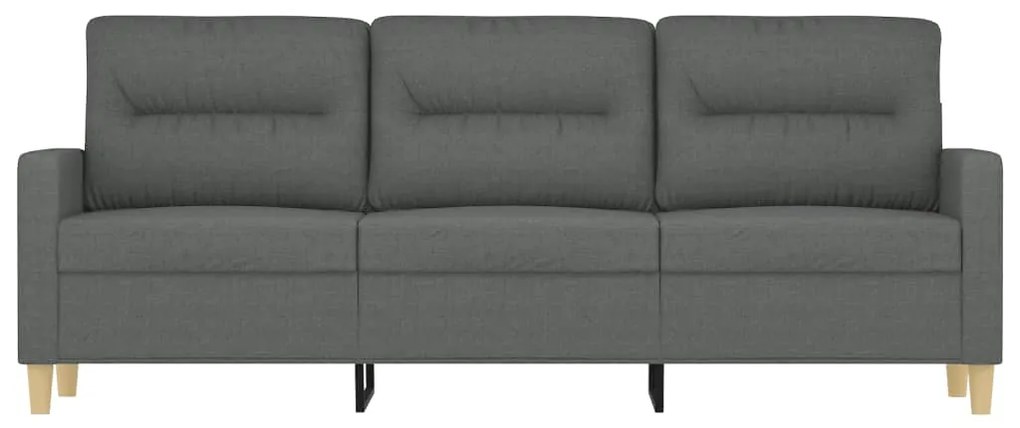 Sofá de 3 lugares 180 cm tecido cinza-escuro