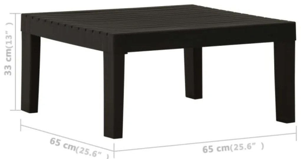 4 pcs conjunto lounge de jardim c/ almofadões plástico cinzento