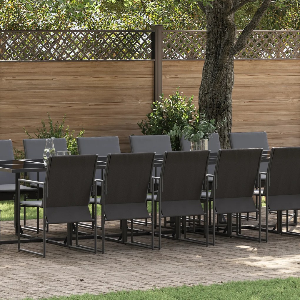 Conjunto de Jantar de Jardim com 22 Peças e Almofadas em Aço e Textilene