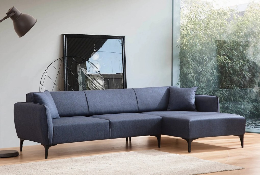 Sofá de Canto Belissimo – Azul – 270 x 140 cm