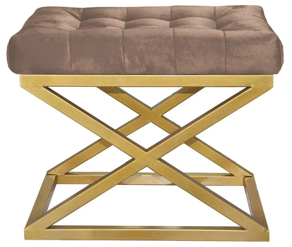 Pouffe Capraz – Gold Brown – 50x42x40 cm