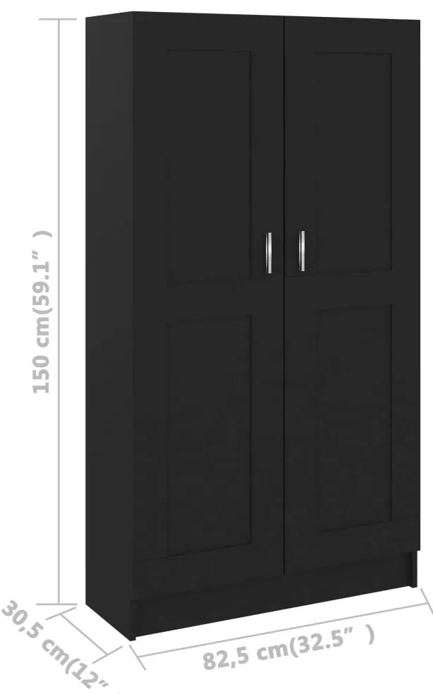 Estante 82,5x30,5x150 cm derivados de madeira preto
