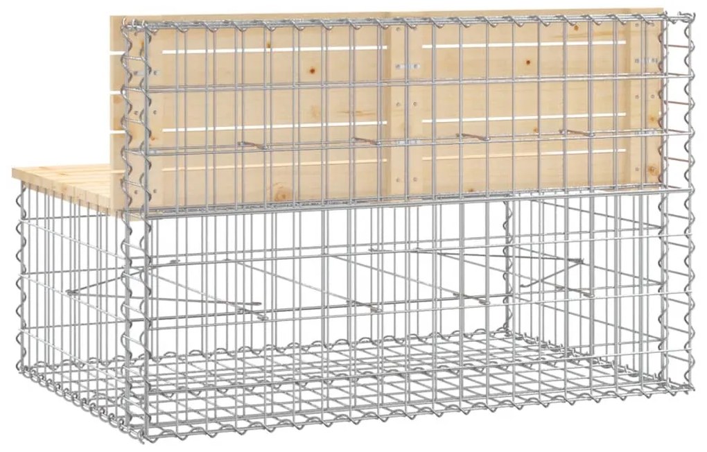 Banco de jardim c/ design gabião 103x70x65 cm pinho maciço