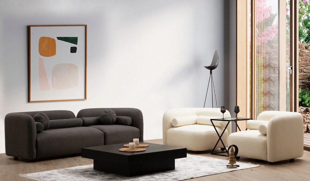 Sofá de 3 Lugares Victoria – Cinza – 228 cm x 74 cm x 90 cm