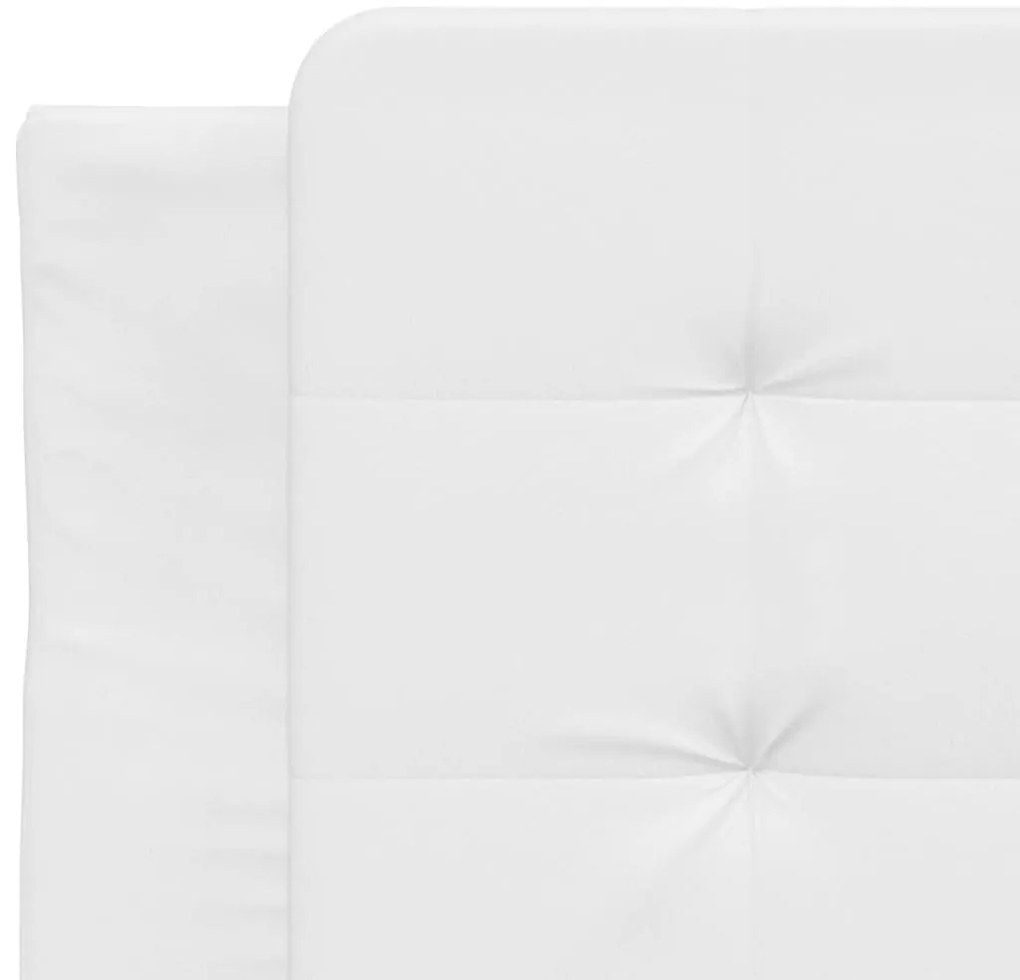 Cama com colchão 90x190 cm couro artificial branco