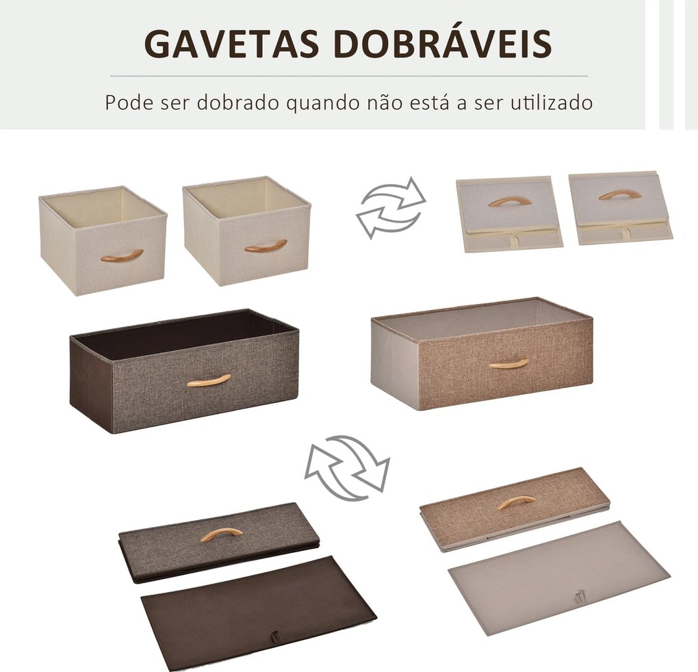 Cómoda de Tecido com 4 Cestos Removíveis – 58x29x78,5 cm – Multicor