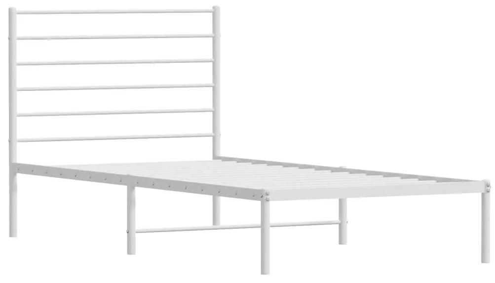 Estrutura de cama com cabeceira 100x200 cm metal branco