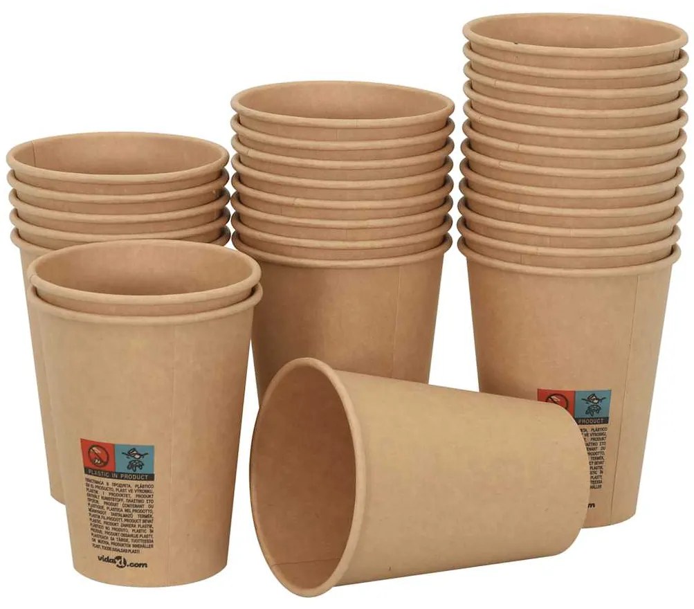 Copos de café de papel 1000 pcs 12oz 300ml castanho