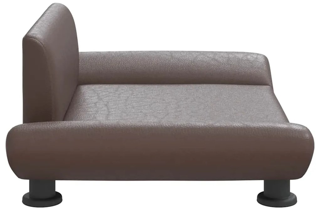 Cama para cães 70x45x28 cm couro artificial castanho