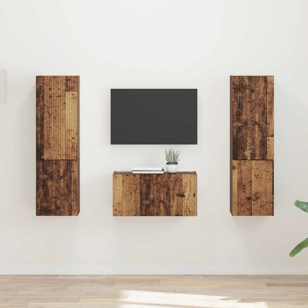 vidaXL 3 pcs Madeira Antiga