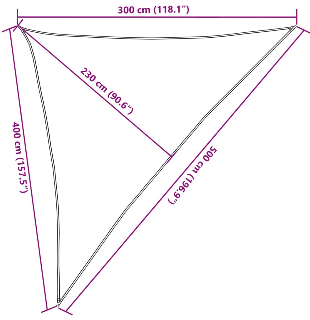 Para-sol estilo vela 160 g/m² 3x4x5 m PEAD branco