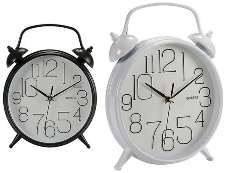 Relógio-Despertador Branco e preto Cristal Plástico