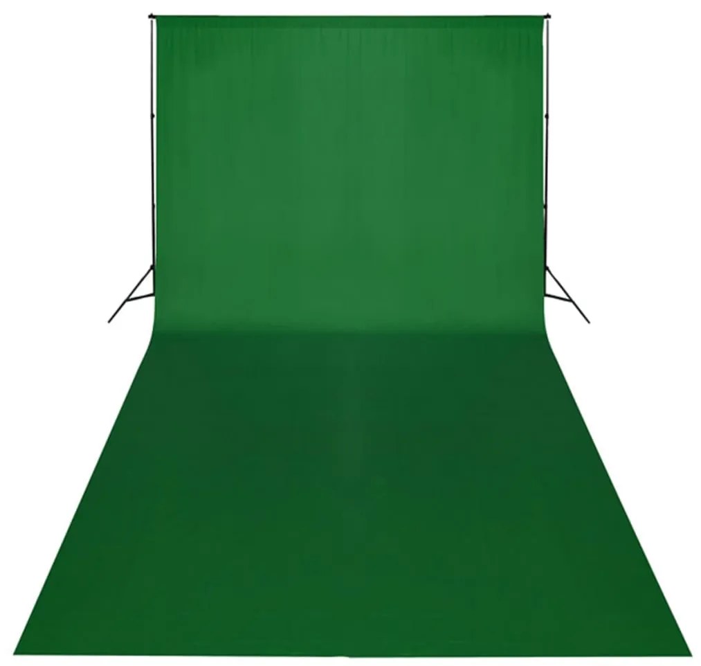 Kit de estúdio com fundo verde 600x300 cm e luzes