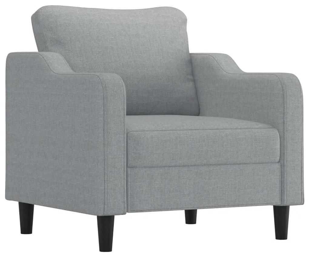 4 pcs conjunto de sofás com almofadões tecido cinzento-claro