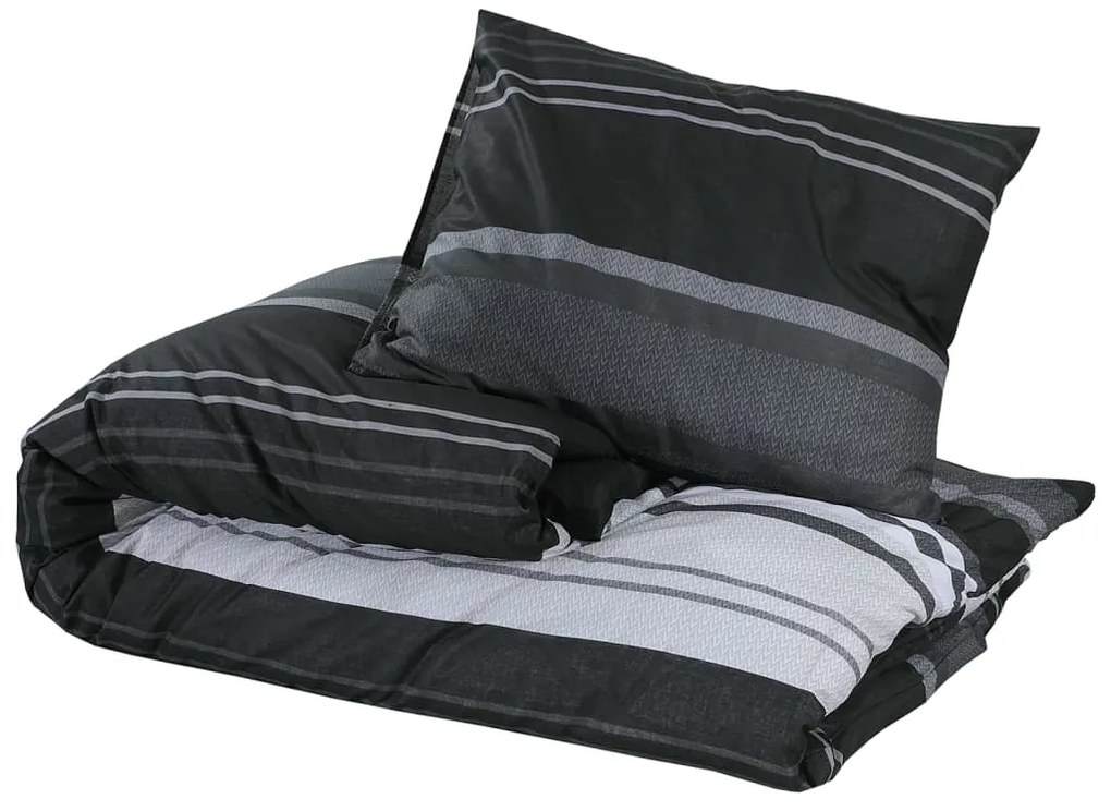 Conjunto de capa de edredão 240x220cm algodão preto e branco