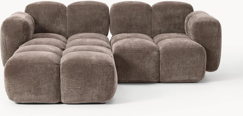 Sofá modular Tayla (3 lugares) com pufe (esquerdo/direito)