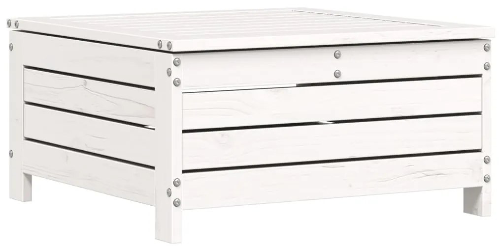 8 pcs conjunto sofás de jardim pinho maciço branco