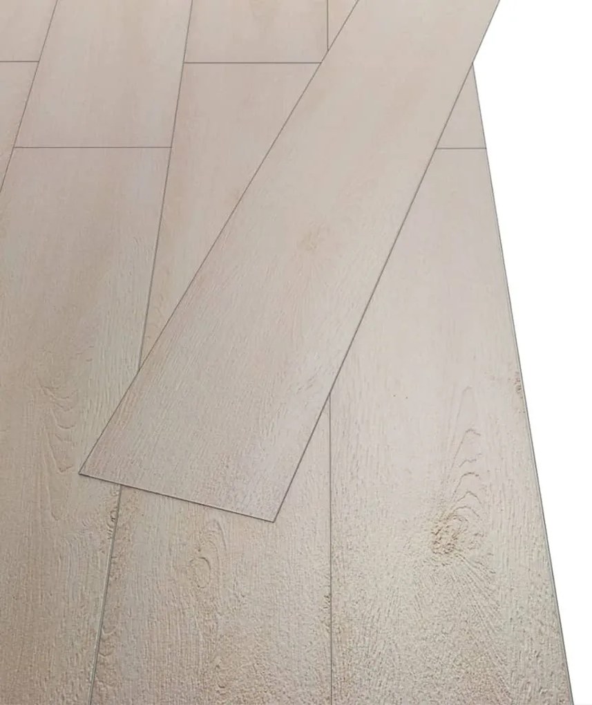 Tábuas soalho PVC não-autoadesivo 5,26 m² 2 mm carvalho branco