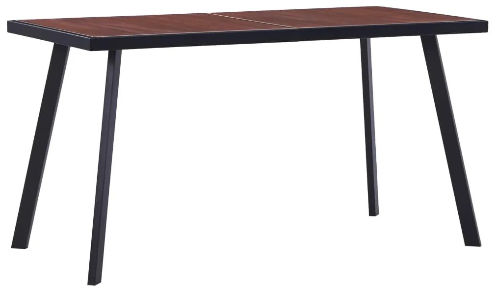 vidaXL Mesa de jantar 140x70x75 cm MDF cor madeira clara e preto
