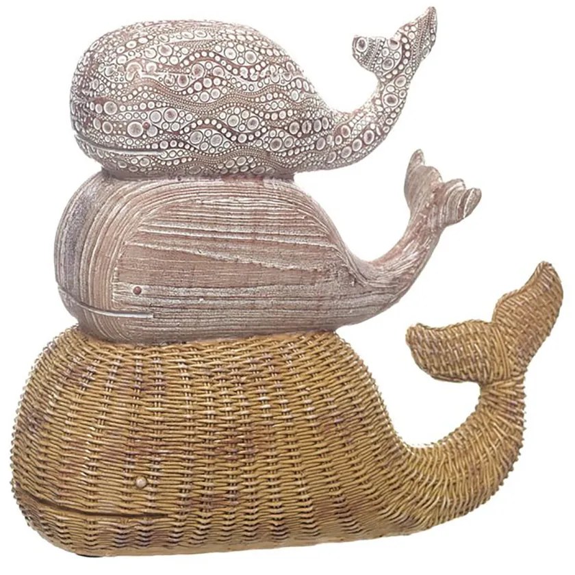 Peça Decorativa c/ Baleias | 29x10x27CM