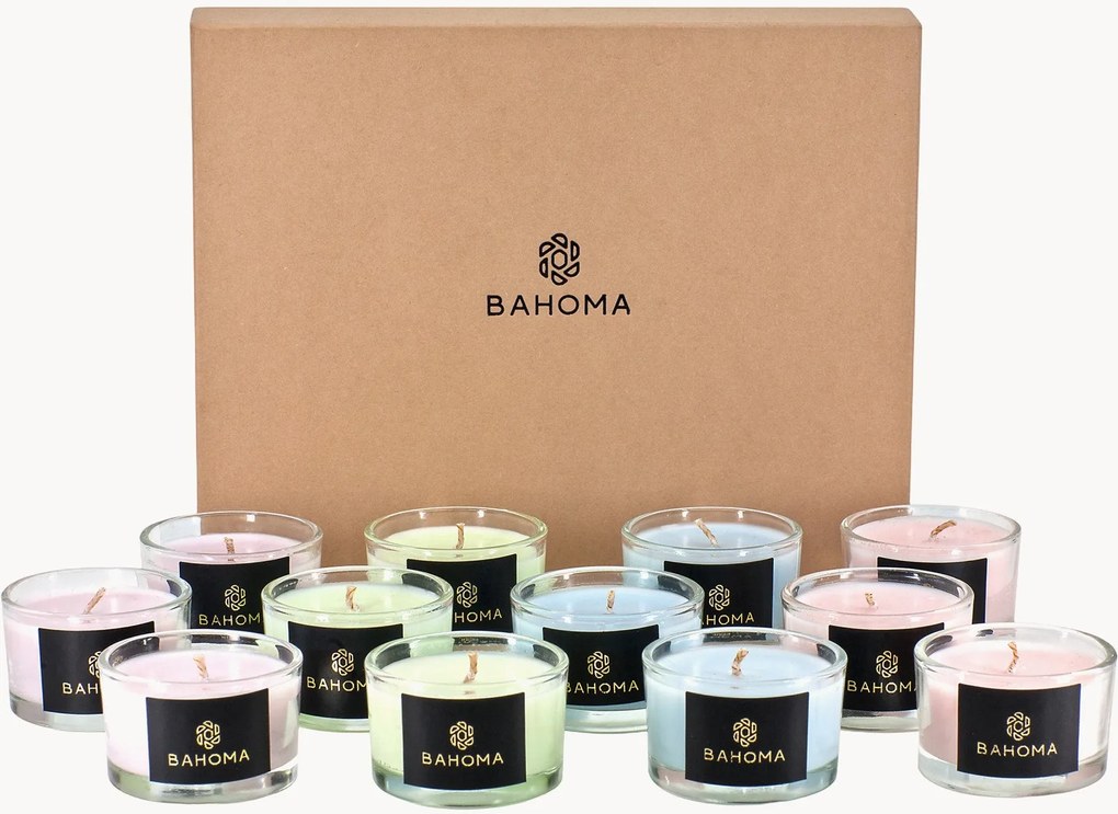 Mini velas artesanais Alchemy em caixa de presente, conjunto de 12