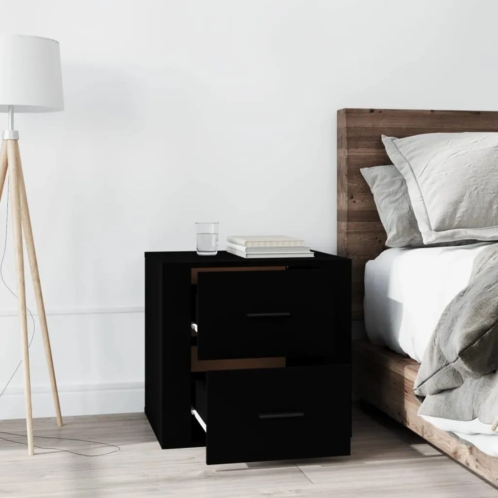 Mesa de cabeceira 50x39x47 cm preto
