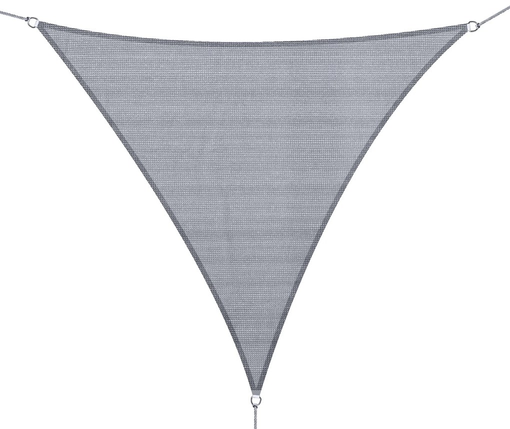 Outsunny Vela de Sombra Triangular 3x3x3 m Toldo Vela de HDPE com Proteção UV Aneis em Forma de D e Cordas para Jardim Pátio Cinza | AOSOM Portugal