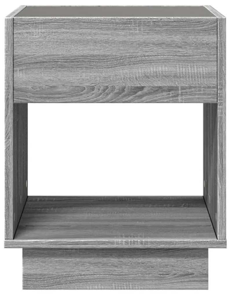 Mesa de cabeceira c/ LED Infinity 40x40x50 cm cinzento sonoma