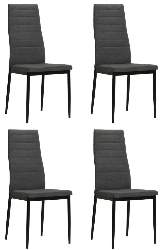 246180 vidaXL Cadeiras de jantar 4 pcs tecido cinzento-escuro