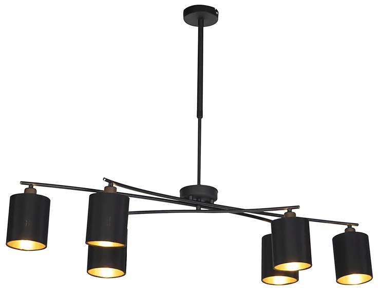 LED Candeeiro de suspensão inteligente preto ajustável incl. 6 Wifi B35 - Lofty Moderno
