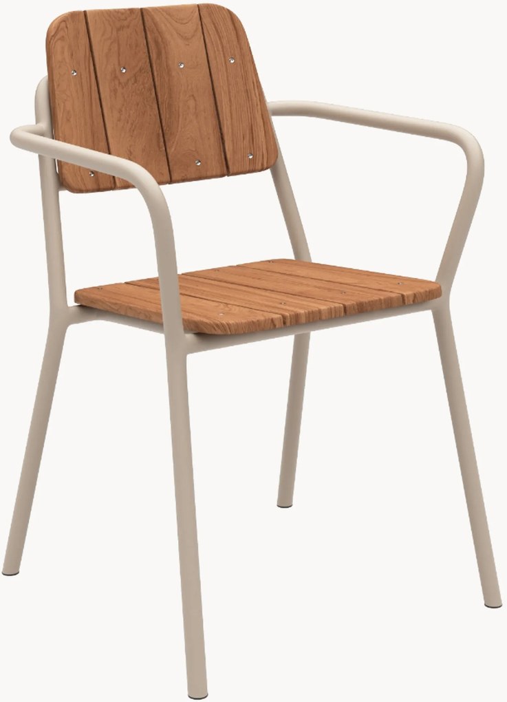Cadeira de jardim com braços em madeira de teca Kirra