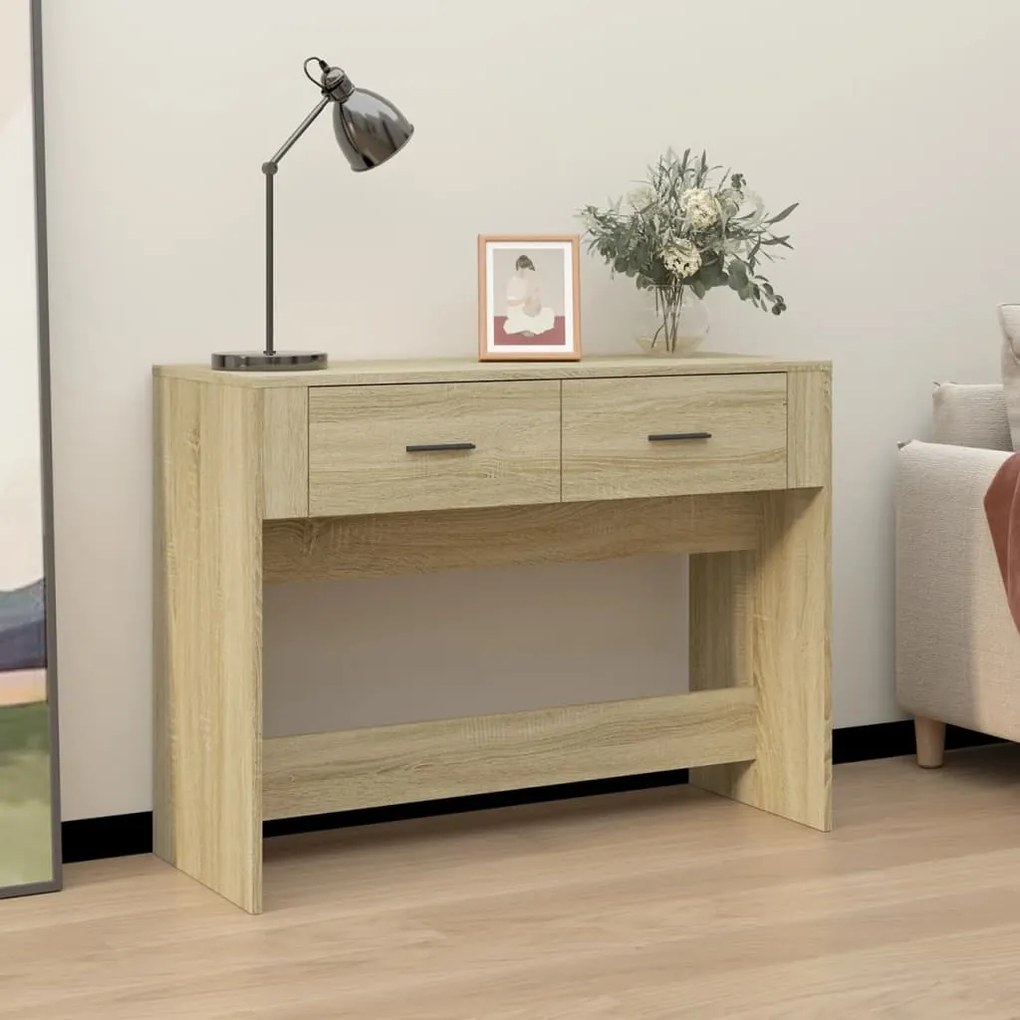 Mesa consola 100x39x75 cm derivados de madeira carvalho sonoma