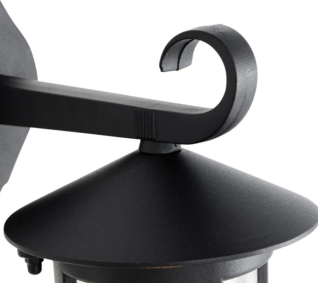 Candeeiro de parede exterior clássico preto IP44 - Herb