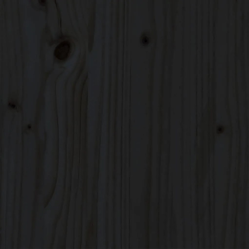Estrutura de cama 100x200 cm madeira de pinho maciça preto