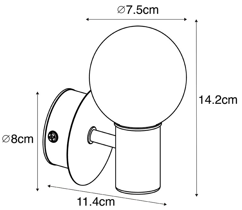 Candeeiro de parede moderno em aço IP44 - Cederic Up Moderno